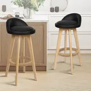 2x ALFORDSON Bar Stools Liam Wooden Black