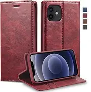 GoshukunTech Wallet Case for iPhone 11,for iPhone 11 Leather Flip Case with RFID Blocking Card Holders Stand Feature Cash Pocket Magnetic Cover[Wine red]