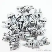(25) 3/16" ( 5mm ) Malleable Galvanized Wire Rope Cable Clips FAST Shipping