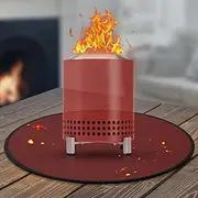 Solo Stove Mesa/XL Tabletop Fire Pit Mat, 4-Layer Fireproof Heat Resistant Under Grill Mat, Easy-to-Clean Waterproof & Non-Slip for Table Top Protection - Red
