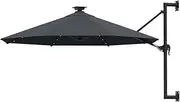 Wall-mounted Garden Parasol with LEDs Outdoor Umbrella Sun Shelter Shade vidaXL