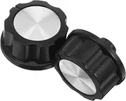 UKCOCO Air Fryer Replacement Knob : 2Pcs D Type Shaft Timer Knobs Plastic Replacement Parts for Oven Microwave, 3X3X2.2cm (Black)