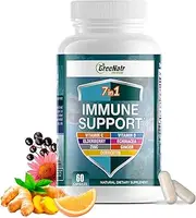 7 in 1 Immune Support Supplement with Vitamin C, Vitamin D3, Zinc 50mg, Quercetin, Echinacea Purpurea, Sambucus Elderberry and Ginger for Complete Immune Defense - Immunity Vitamins -60 Capsules