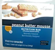 NEW NIB Slim Genics Peanut Butter Mousse 7 Bars Thermo Snacks
