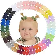 doboi 50PCS 2'' Baby Hair Bows Clips Fully Lined Grosgrain Boutique Solid Ribbon Mini Bows for Girls Teens Infants Kids Toddlers Newborn by doboi