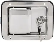 RV Truck Door Tool Box Lock, Trailer Toolbox RV Handle Latch with 2 Keys, Stainless Steel Paddle Latch Pull Handle Lock for RV Trailer Door Electrical Cabinet