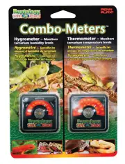 Reptile Penn Plax Reptology Square Dial Stick on Hygrometer / Thermometer Combo