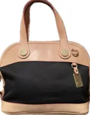 Dooney & Bourke Cabriolet Canvas & Vacchetta Leather Domed Satchel Black
