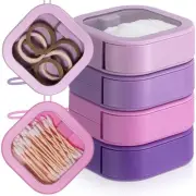 4 Pcs Gradient Purple Hair Tie Organizer Portable Hair Accessory Storage Cont...