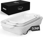 MIAMIO - Casserole Dish Set of 3 / Ceramic Rectangular Baking Pan, 3-Piece Stackable Bakeware Sets, 850 ml, 1650 ml, 2900 ml - Dishwasher and Oven Safe - Palmanova Collection