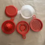 Tupperware Chef's All-in-1 Egg Separator Grater Reamer Juicer set (NEW)