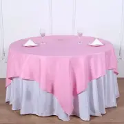 70" Pink SQUARE POLYESTER TABLECLOTH Wedding Party Catering Dinner Linens SALE