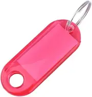 DOITOOL 30pcs Number Mark Label Key Chain Tag White Simple Key Chain Keychain with Label Tag Plastic Keychain Red