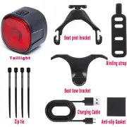 Brand New Bicycle Taillight Smart Auto Brake Sensing Rear Light Rechargeable LED