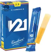 CR8025 V21 Bb Flat Clarinet Reeds Box of 10, Strength 2.5