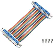 uxcell IDC Rainbow Wire Flat Ribbon Cable DB37 Female to DB37 Female 3.9 Inch Length 2.54mm Pitch Breadboard Jumper Wires for Electronic Projects