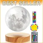 Contemporary Floating Moon Lamp - 3D Printed Art with Touch Control & Timer