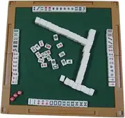 Mahjong Set Mahjong Set 144 Tile PortableMahjong with Foldable Gaming Table Majiang Travel Set Family Leisure Chinese Mah Jongg Set