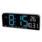 Blue Digital Clock with Large LED Display Dual Alarms and Timer