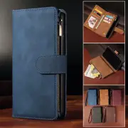 For iPhone 15 14 13 12 11 Pro Max XS XR SE 8 Plus Wallet Case Leather Flip Cover