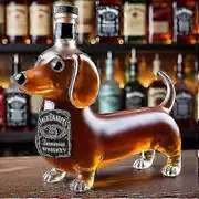"Whiskey Decanter Bottle in Dachshund Dog Shape – 1000ml Liquor Storage for Home Bar, Office Decor & Creative Gift Ideas"​ B