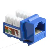 Cat-5E 110 Punch SlimLine Keystone Data Jack in Blue 50 Pack