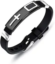 [YHDCL] Creative Bracelet Bracelet Fashion Elastic Silicone Cross Bracelets & Bangles for Women Men Jewelry Size Adjustable Charm Bracelet Wristband Accessories Festival Couple