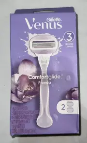 VENUS GILLETTE COMFORTGLIDE FREESIA WOMENS RAZOR HANDLE 2 REFILLS
