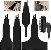 5-Piece Spatula & Shovel Brush Set - Includes Reciprocating Saw Saber Blades & Wire Brush, Ideal for Rust & Dirt Removal