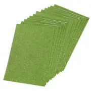 Glitter EVA Foam Sheets Soft Paper Self-Adhesive 11.8x7.8 Inch Light Green 12Pcs