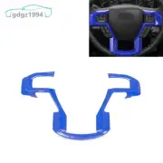Blue Steering Wheel Trim Decoration Cover Frame Trim For Ford F150 250 350 15-20