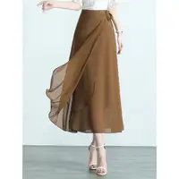 在飛比找ETMall東森購物網優惠-一片式修身垂墜感遮胯顯瘦長裙