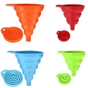 4 Pcs Silicone Collapsible Funnel, Funnels for Kitchen Use Filling Bottles, Food