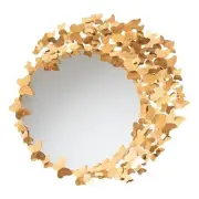Bowery Hill Antique Goldleaf Metal Butterfly Accent Wall Mirror