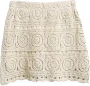 [Tadill] Elegant Crochet Skirt for Women's Summer Wardrobe white