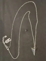 FABULOUS NWT BRIGHTON ASTRID TRIANGLE PYRAMID SILVER PENDANT NECKLACE MSRP $68