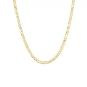 9ct Gold Two Tone 45cm Solid Diamond-cut Bevelled Curb Chain