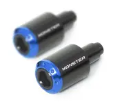 Blue ATOM CNC Bar Ends Sliders Logo For Ducati MONSTER 695 2007-08