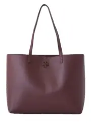 NWT AUTH NEW Tory Burch Women's McGraw Pebbled Leather Tote Bag In Wine