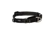 Medium Black Dog Webbed Control Collar by Rogz 31cm to 45cm