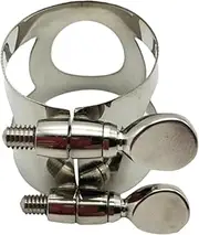 ibasenice Treble Clarinet Nickel-plated Mouthpiece with Double Screws Clip for Enhanced Sound and Protection for Clarinets