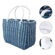 Picnic Basket Woven Storage Bins Plastic Handle Shopping Baby