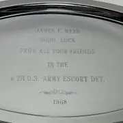 Kromex Serving Tray with Inscriptions to James E. Webb from 6th U.S. Army Escort