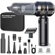 22000PA High Power Mini Vacuum Cleaner,Rechargeable Handheld Vacuum,Portable Cordless Compressed Air Duster Air Blower for Car Home (Gold Black)