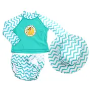 DISNEY 3pc Baby's Simba Swimwear Set: Rash Vest, Swim Nappy & Bucket Hat