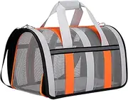 Foldable Pet Bag, Dog Travel Carrier, Lightweight & Ventilated Design, 16.14x10.63x10.63 inches Multiple Mesh Panels, Vet Visit Carrier for Flying, Long Trips, and Driving