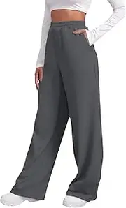 [Generic] Women's Sweatpants High Waisted Baggy Running Joggers Straight Leg Pants Casual Track Trouser with Pockets Plus Size Pant with Pocket