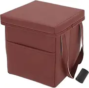 X AUTOHAUX Car Trash Can 1 Pc Garbage Bag Middle Seat Faux Leather Trash Bin Red 1 Pcs (S)