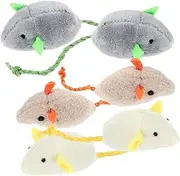 PERSELOSO 6pcs Mouse Cat for Mouse Kitten for Indoor Cats Interactive Pet Chewing Hello Enrichment Chew Chase Teaser Plush Plush