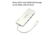 Minix USB-C Hub 240GB SSD Storage 4K HDMI Port + 2 x USB 3.0 Port - Silver NEO-S2SI